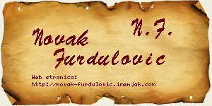 Novak Furdulović vizit kartica
